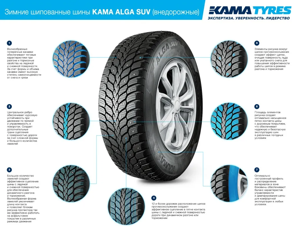 Зимние шипованные шины KAMA ALGA SUV (НК-532) 225/75 R16 в Симферополе Зимние шипованные шины KAMA ALGA SUV (НК-532) 225/75 R16 в Симферополе